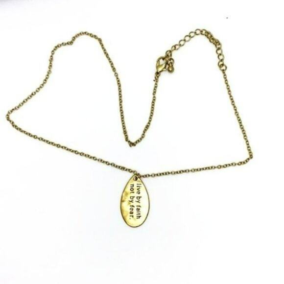 Inspirational Faith Fear Religious Necklace - Picture 3 of 5